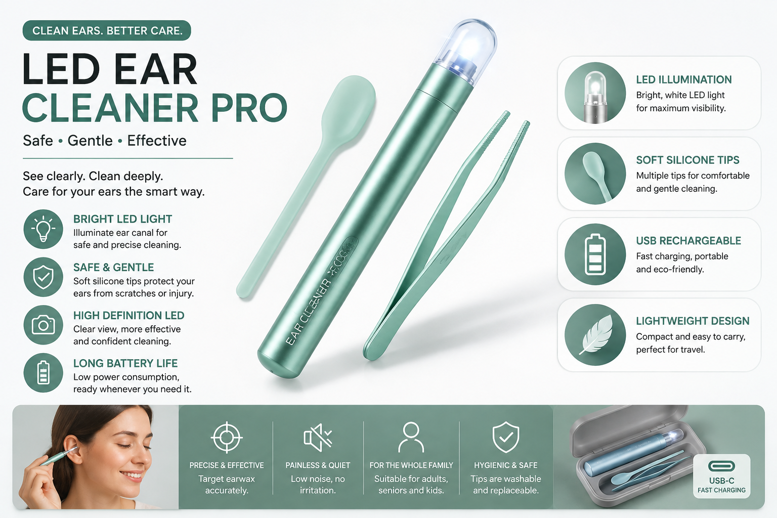 Zentryx™ LED Ear Cleaner Pro – Illuminated Ear Cleaning Kit